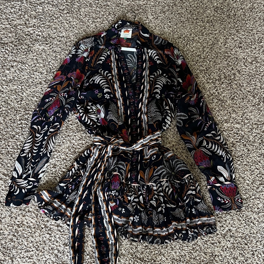 Floral Long Sleeve Wrap Dress